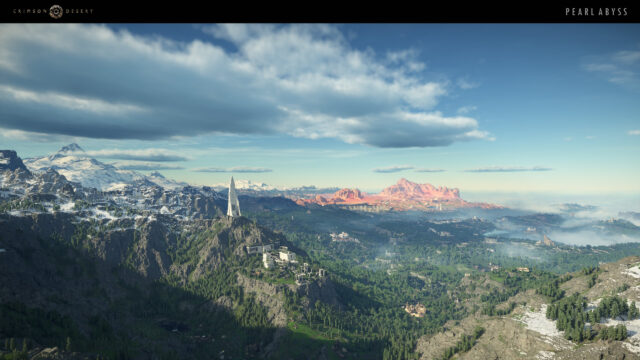 Epic Fantasy Landscape Mountain Vista 4K Wallpaper