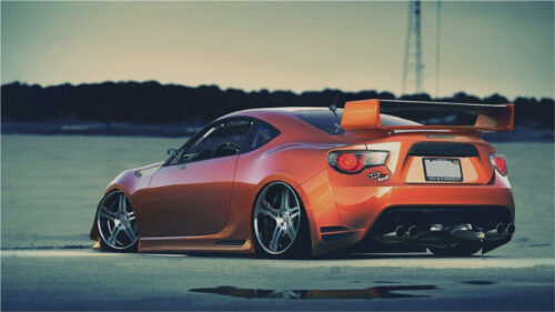 Modified Orange Toyota 86 Sportscar 4K Desktop Wallpaper