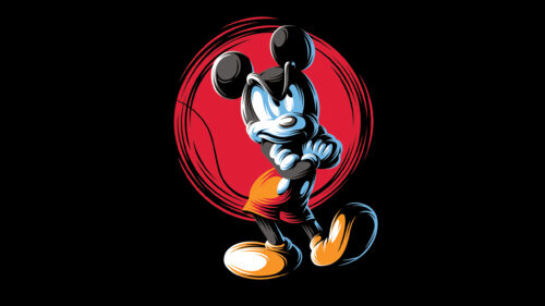 Grumpy Mickey Mouse Style Illustration 4K Wallpaper
