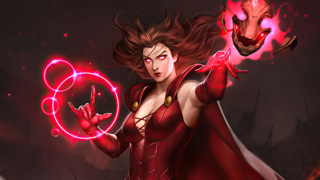 Scarlet Witch Red Energy Magic Art Desktop Wallpaper