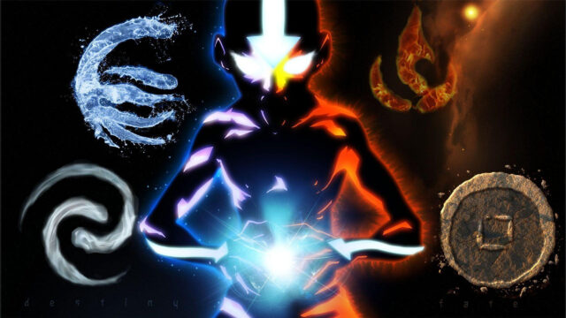 Avatar: The Last Airbender Elemental Silhouette Desktop Wallpaper