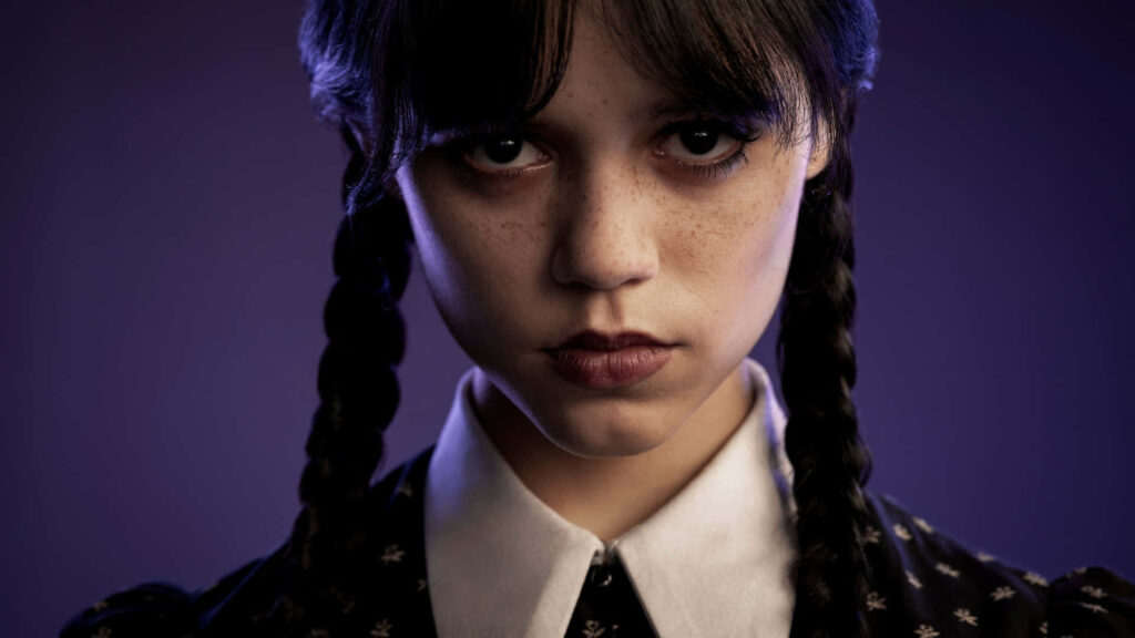 Jenna Ortega as Wednesday Addams Portrait Desktop Wallpaper