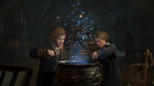 Hogwarts Students Brewing Potion 4K Desktop Wallpaper