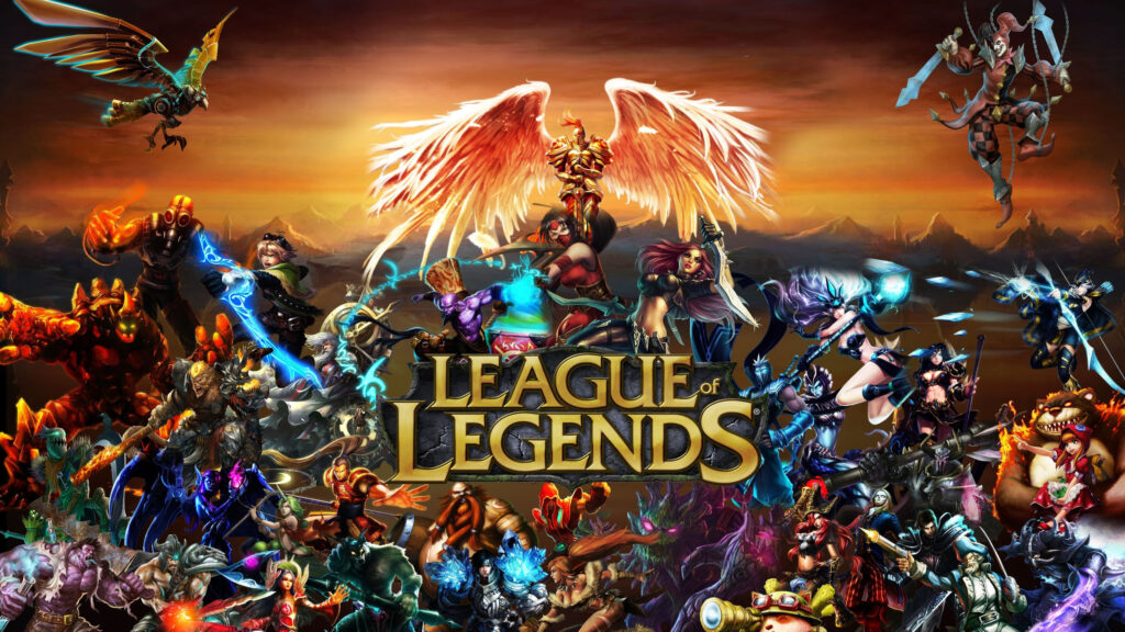 League of Legends Champions Group Battle Desktop Wallpaper