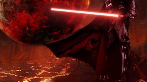 Darth Vader Standing on Mustafar 4K Wallpaper