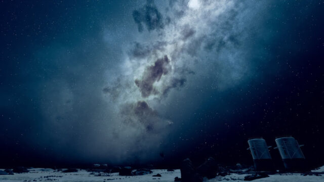 Galactic Vista Above Alien Moonscape 4K Wallpaper