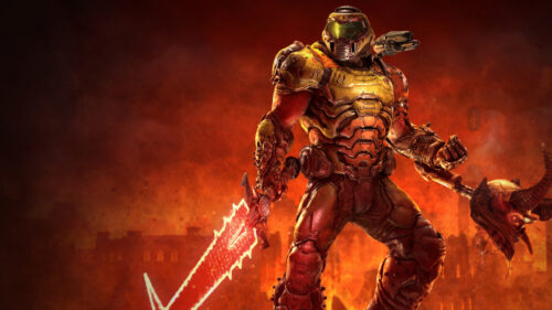 Doom Slayer Sentinel Armor Warrior 4K Wallpaper