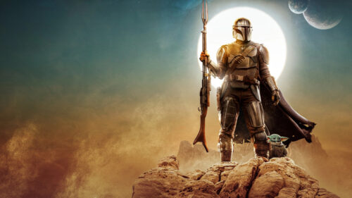 The Mandalorian Bounty Hunter Sci-Fi Desktop Wallpaper