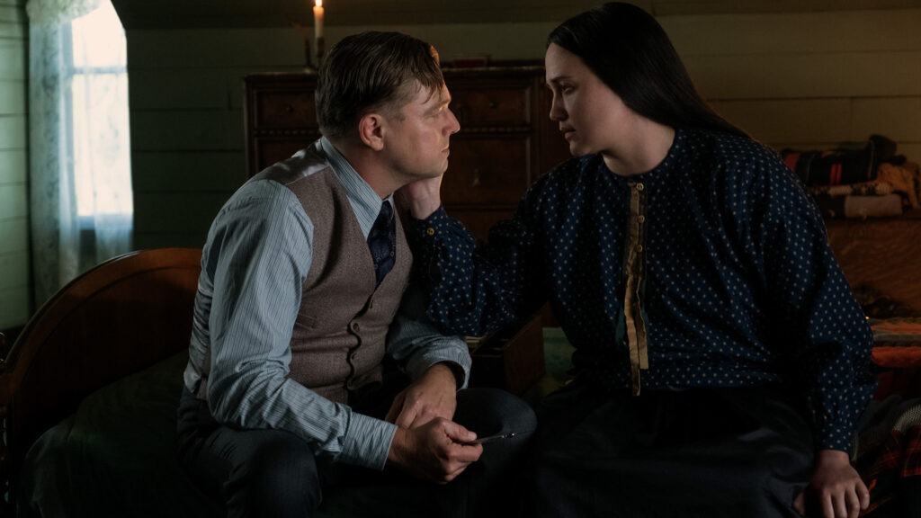 Leonardo DiCaprio and Lily Gladstone in Killers of the Flower Moon Desktop Wallpaper