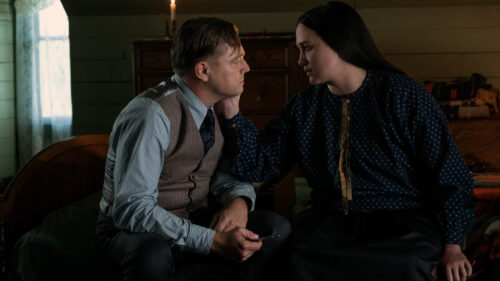 Leonardo DiCaprio and Lily Gladstone in Killers of the Flower Moon Desktop Wallpaper