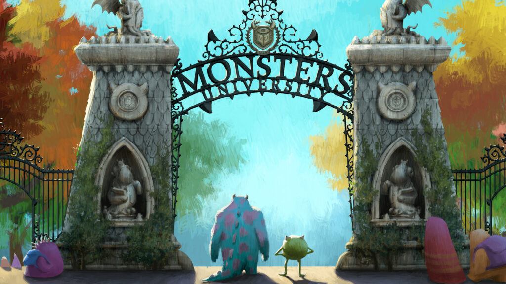 Monsters University Gate View 4K Wallpaper