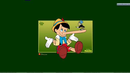 Classic Pinocchio and Jiminy Cricket Disney Desktop Wallpaper