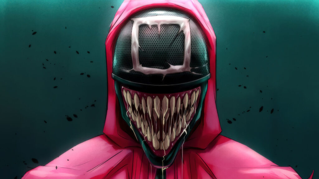 Terrifying Venom-Infused Guard Desktop Wallpaper