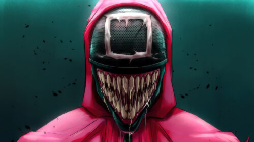 Terrifying Venom-Infused Guard Desktop Wallpaper