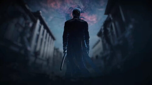 Vergil from Devil May Cry 5 Standing in Ruined City Desktop Wallpaper