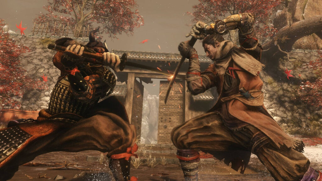 Epic Samurai Sword Duel 4K Desktop Wallpaper