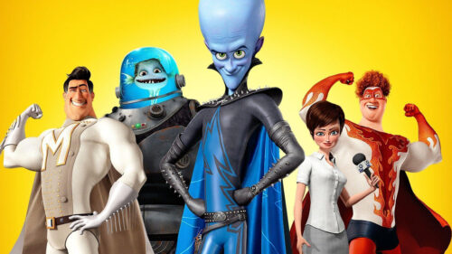 Megamind and Characters Ensemble Desktop Wallpaper