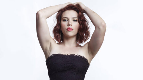 Scarlett Johansson Lace Tube Top Portrait Desktop Wallpaper