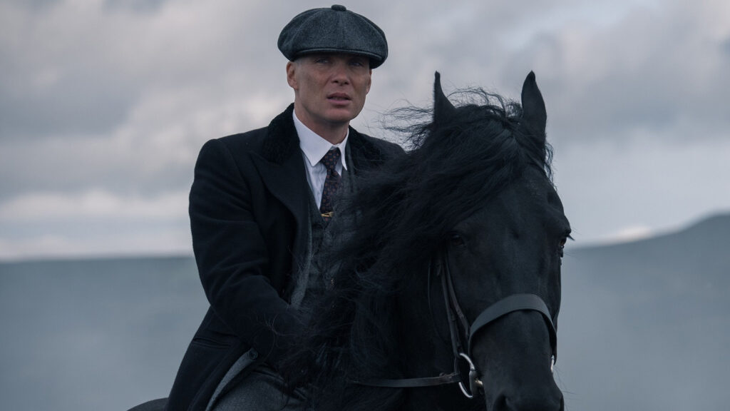 Tommy Shelby Peaky Blinders Riding a Black Horse Desktop Wallpaper