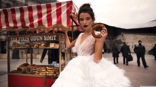 Stunning Fashion Photography Bridal Style 4K Wallpaper