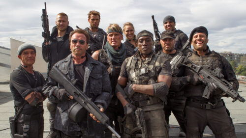 The Expendables 3 Cast on Rooftop 4K Desktop Wallpaper