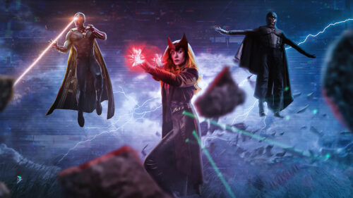 WandaVision and Magneto Fantasy Battle Desktop Wallpaper