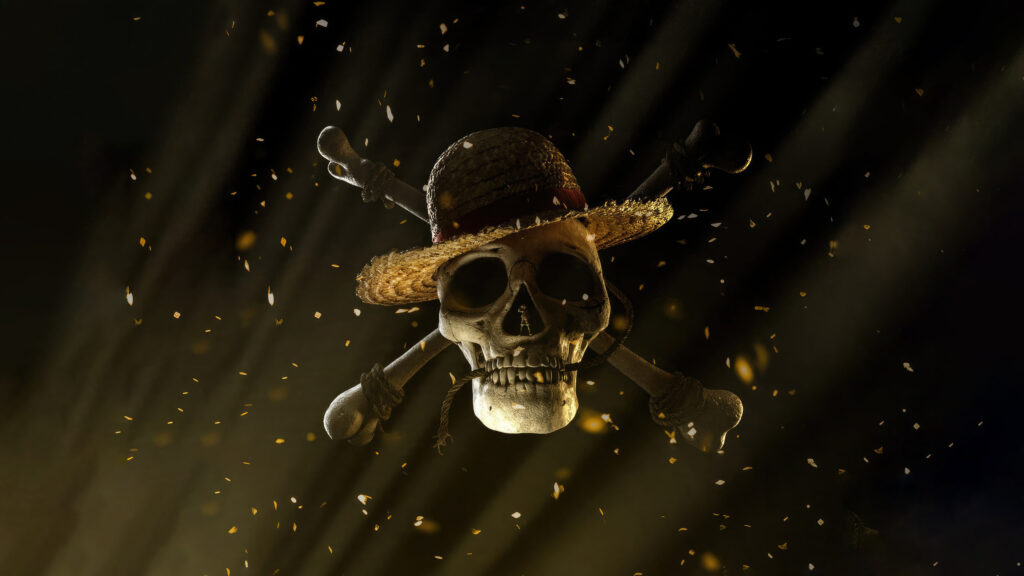 Hyper-realistic Straw Hat Pirates Skull Desktop Wallpaper