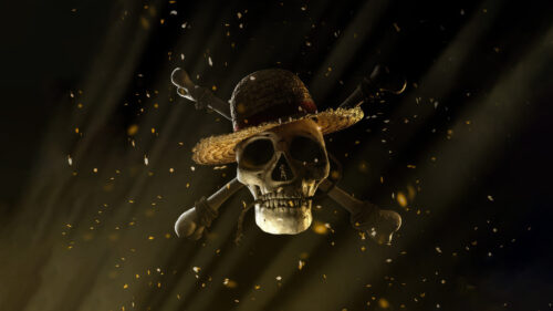 Hyper-realistic Straw Hat Pirates Skull Desktop Wallpaper