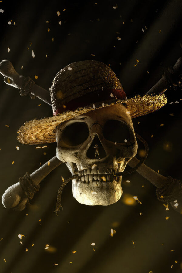 Hyper-realistic Straw Hat Pirates Skull Desktop Wallpaper