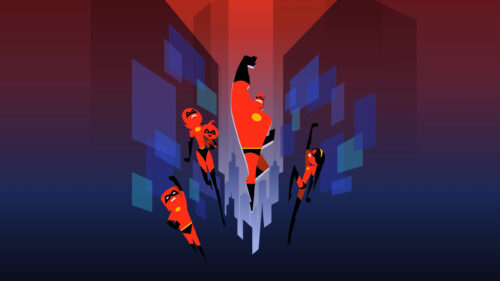 Minimalist Superhero Family Artistic Desktop Wallpaper
