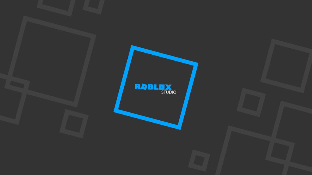 Minimalist Blue Roblox Studio Square Graphic 4K Wallpaper