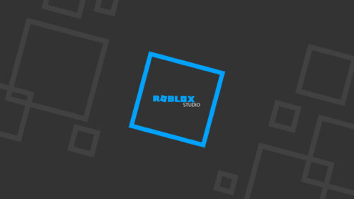 Minimalist Blue Roblox Studio Square Graphic 4K Wallpaper