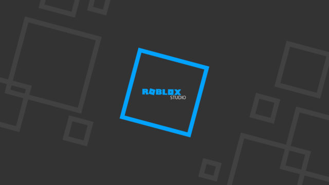 Minimalist Blue Roblox Studio Square Graphic 4K Wallpaper