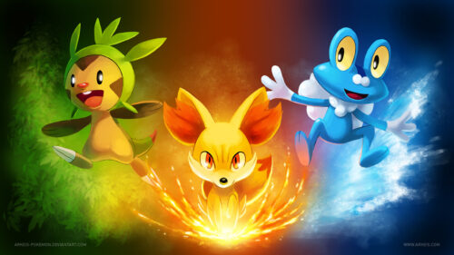 Pokemon X and Y Starter Trio Desktop Wallpaper