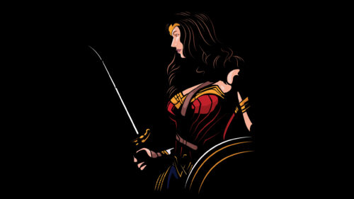 Wonder Woman Warrior Silhouette Vector Art Desktop Wallpaper