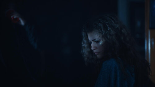 Zendaya Rue Bennett in Euphoria Mood Scene Desktop Wallpaper