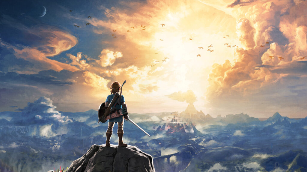 Link Overlooking Hyrule Kingdom 4K Desktop Wallpaper