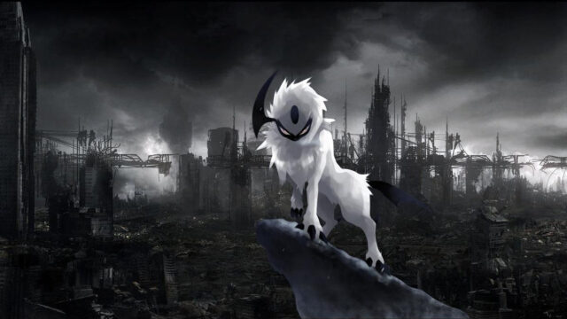 Absol Pokémon Post-Apocalyptic Ruins Desktop Wallpaper