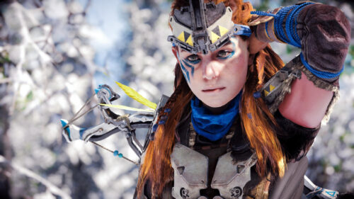 Aloy Close Up Shot from Horizon Zero Dawn Desktop Wallpaper