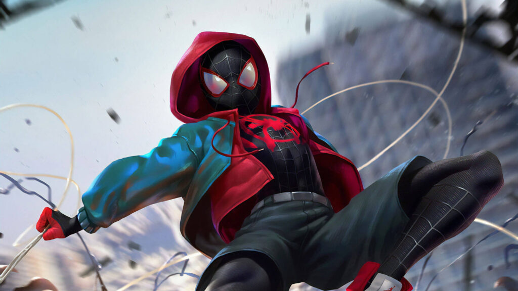 Spider-Man Miles Morales Hooded Suit 4K Wallpaper