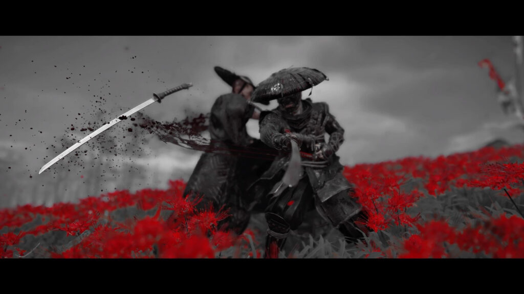 Ghost of Tsushima Cinematic Battle Scene Desktop Wallpaper