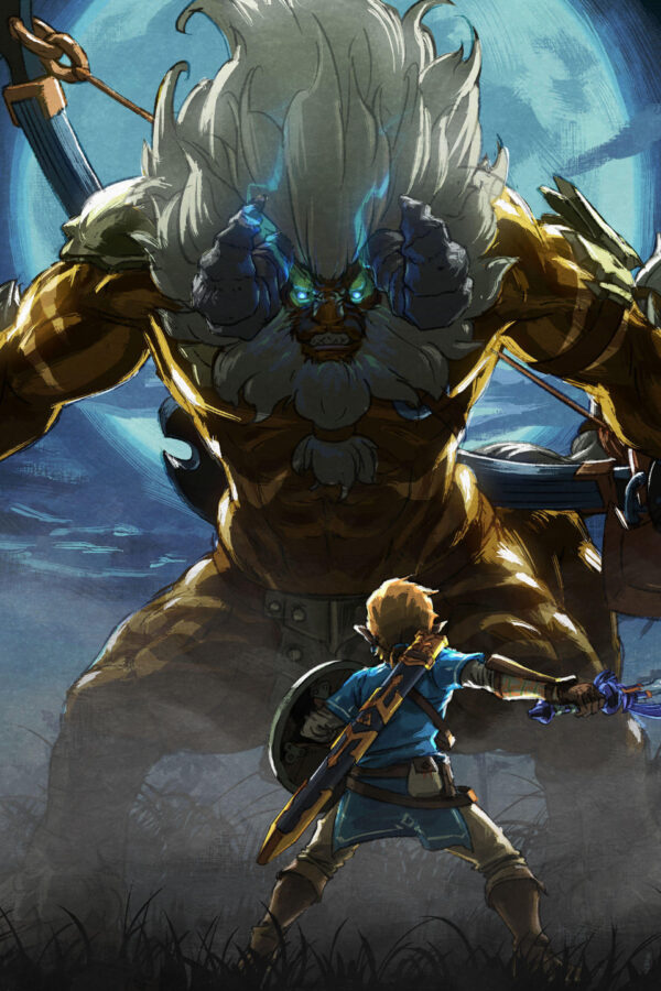 Link Facing a Golden Lynel Epic Fantasy Desktop Wallpaper