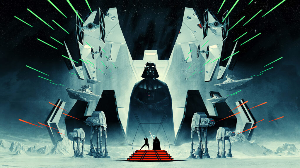 Darth Vader Cinematic Battle on Hoth Desktop Wallpaper