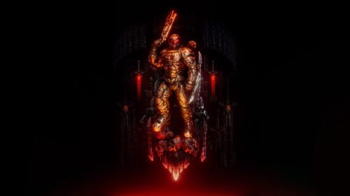 Doom Slayer Golden Armor Standby 4K Desktop Wallpaper