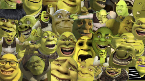 Collage of Shrek Faces 4K Desktop Wallpaper