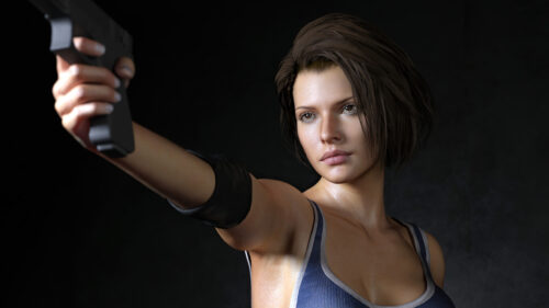 Jill Valentine Resident Evil 3 Remake Portrait Desktop Wallpaper