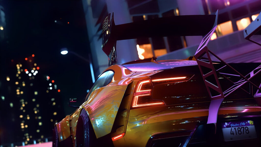 Neon Street Racing Sports Car Desktop Wallpaper