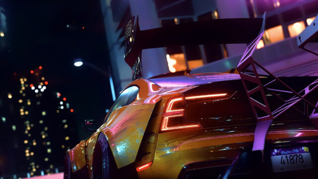 Neon Street Racing Sports Car Desktop Wallpaper