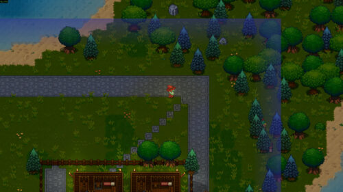 Stardew Valley Character Standing on a Path Desktop Wallpaper