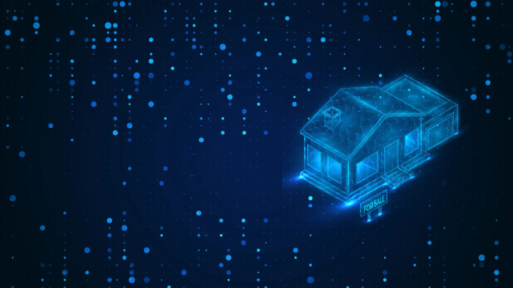 Digital Real Estate Blue House 4K Desktop Wallpaper